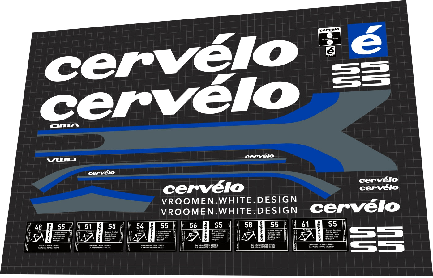 CERVELO S5 (2012) Frame Decal Set - Bike Decal Replace