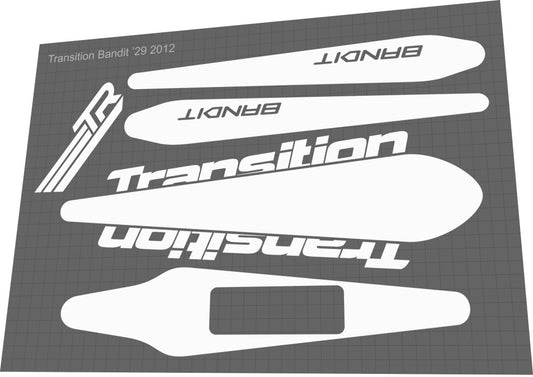TRANSITION Bandit 29 (2012) Frame Decal Set - Bike Decal Replace
