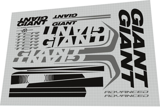 GIANT TCR (2013) Advanced Frame Decal Set - Bike Decal Replace