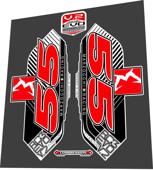 MARZOCCHI 55 (2013) RC3 EVO Titanium V.2 Fork Decal Set - Bike Decal Replace