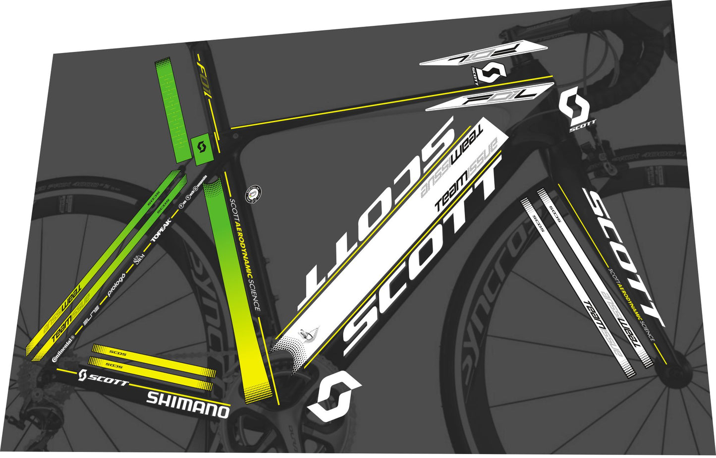 SCOTT Foil (2013) Team Issue Frame Decal Set