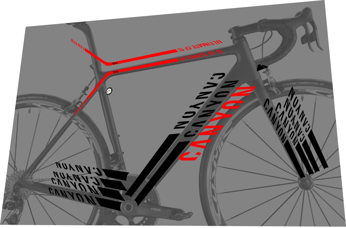 CANYON Ultimate (2014) CF SL 9.0 Frame Decal Set - Bike Decal Replace