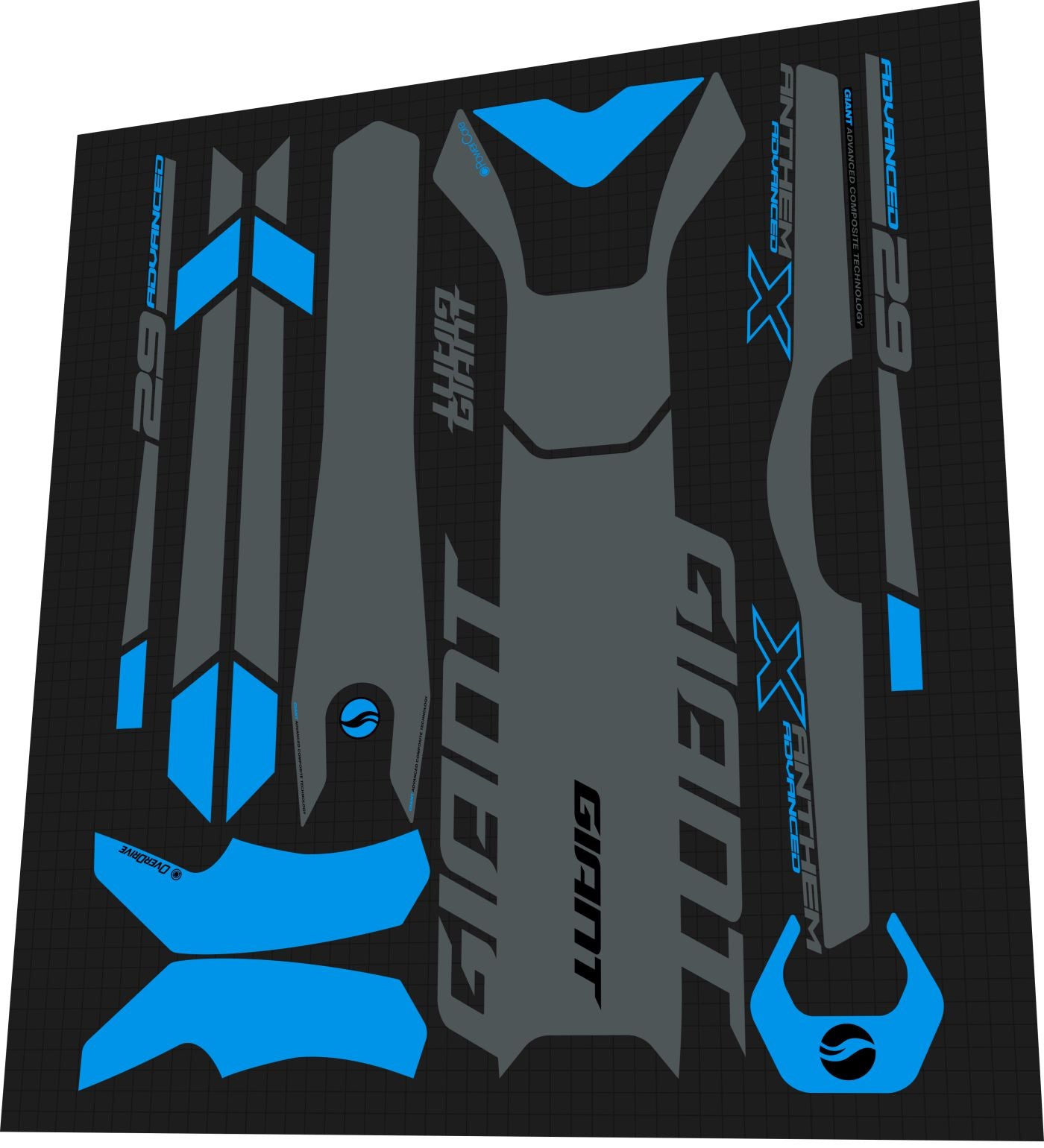 GIANT Anthem (2015-2017) X Advanced 29 Frame Decal Set - Bike Decal Replace