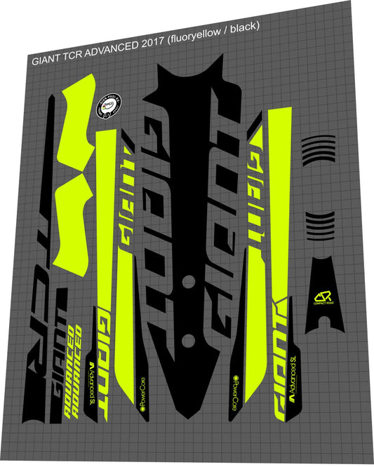 GIANT TCR (2016-2019) Advanced SL Frame Decal Set - Bike Decal Replace