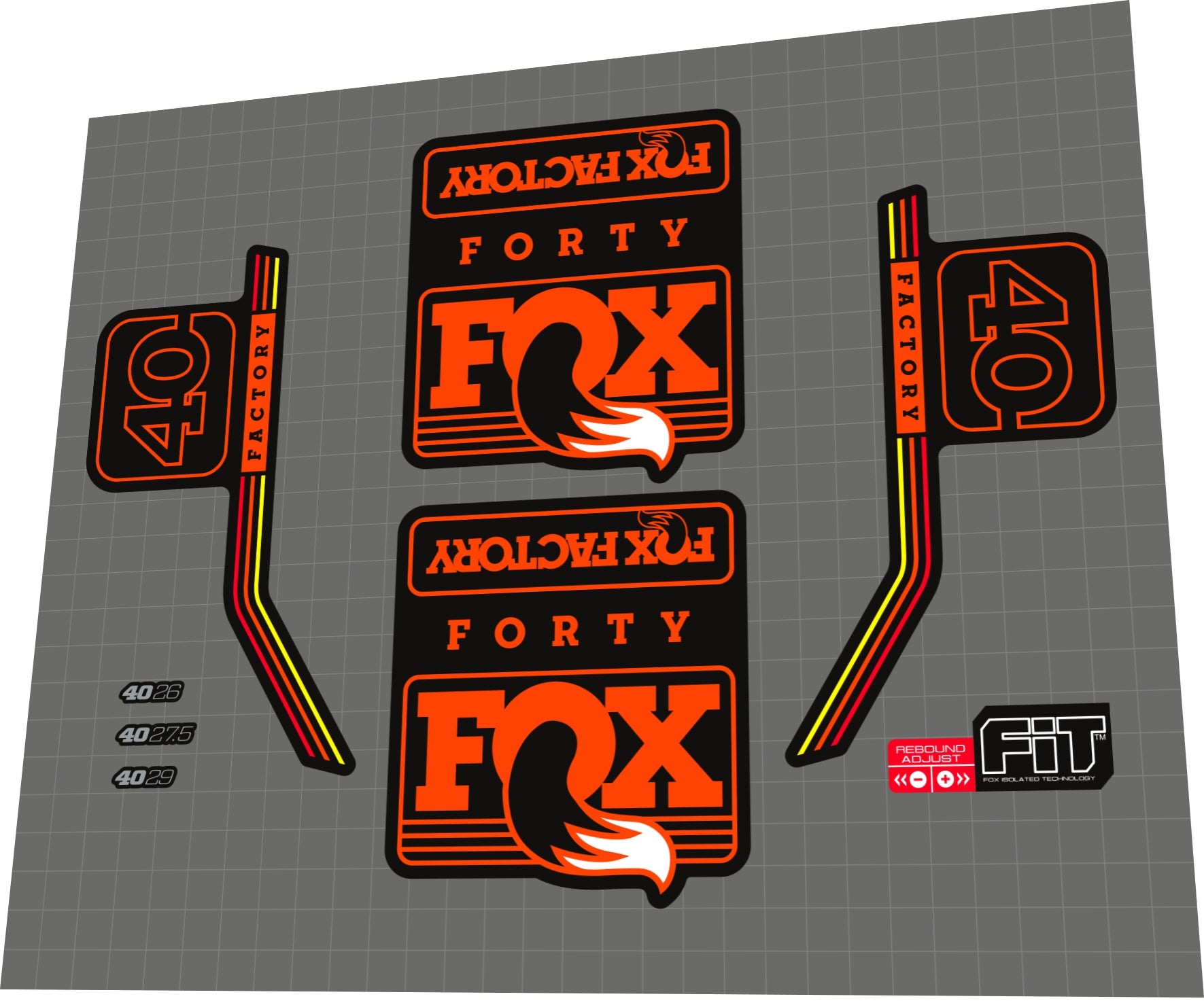 Adesivi Forcella Fox 40 Factory 2021 Bicolore WP440 Oro Adesivi Forcella Fox 40 Factory 2021 Bicolore WP440 Oro
