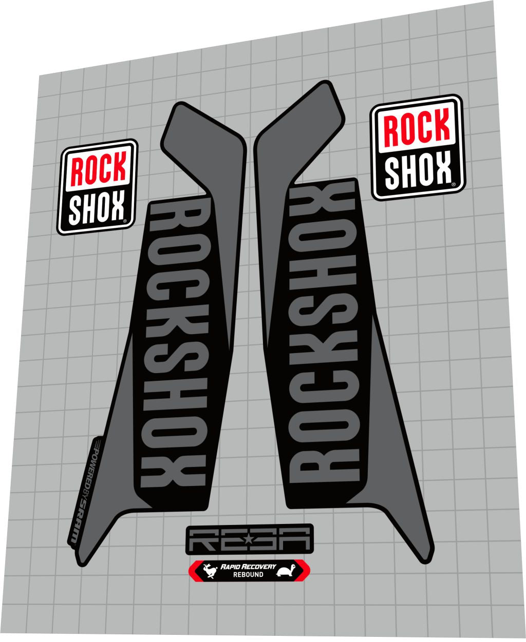 ROCKSHOX Reba (2016) Fork Decal Set - Bike Decal Replace