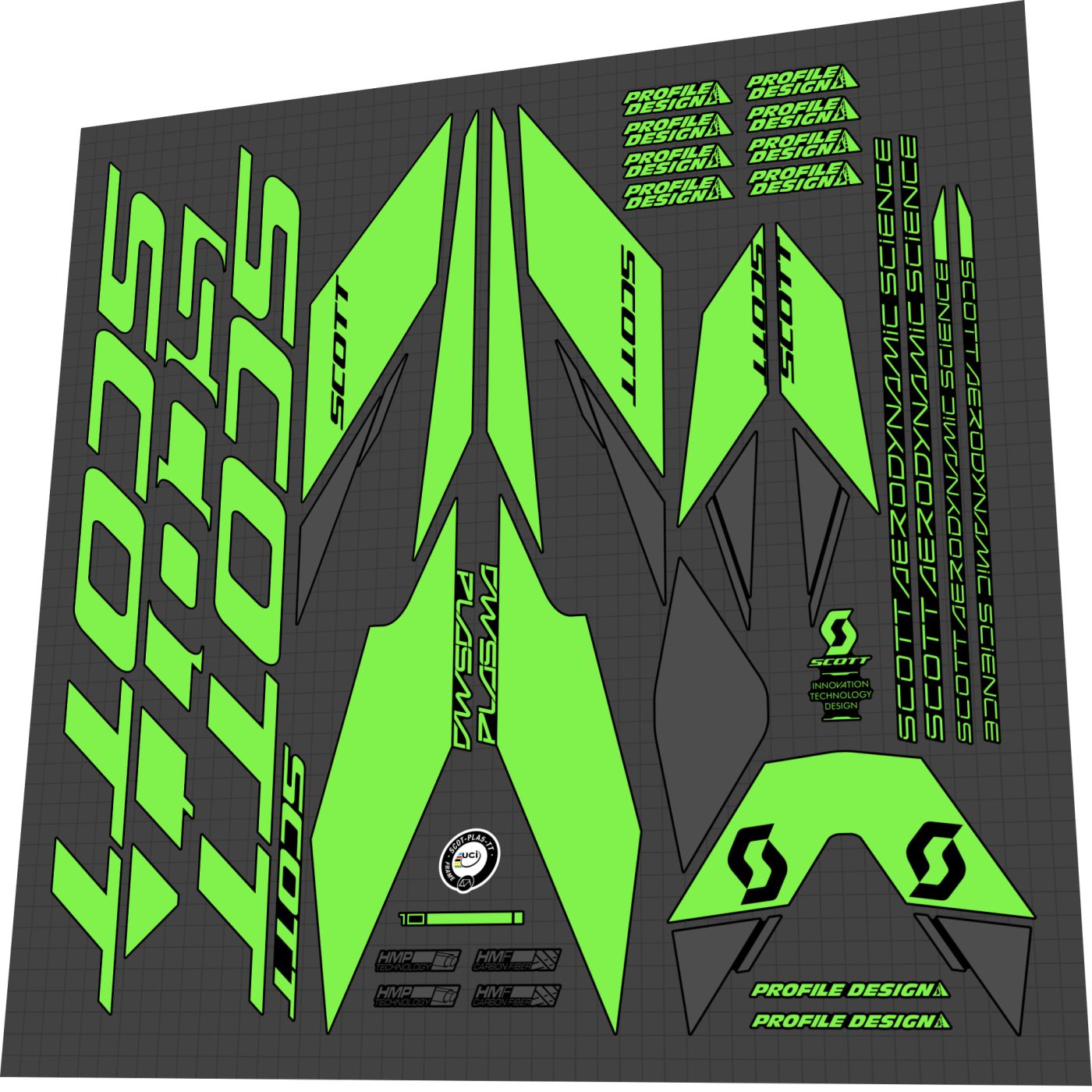 SCOTT Plasma (2016) Frame Decal Set