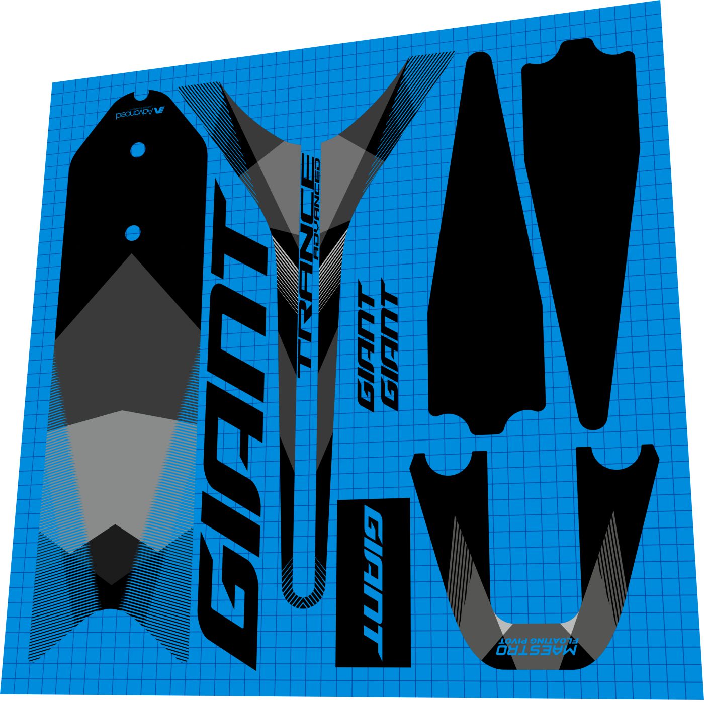 GIANT Trance (2017-2019) Advanced Frame Decal Set - Bike Decal Replace