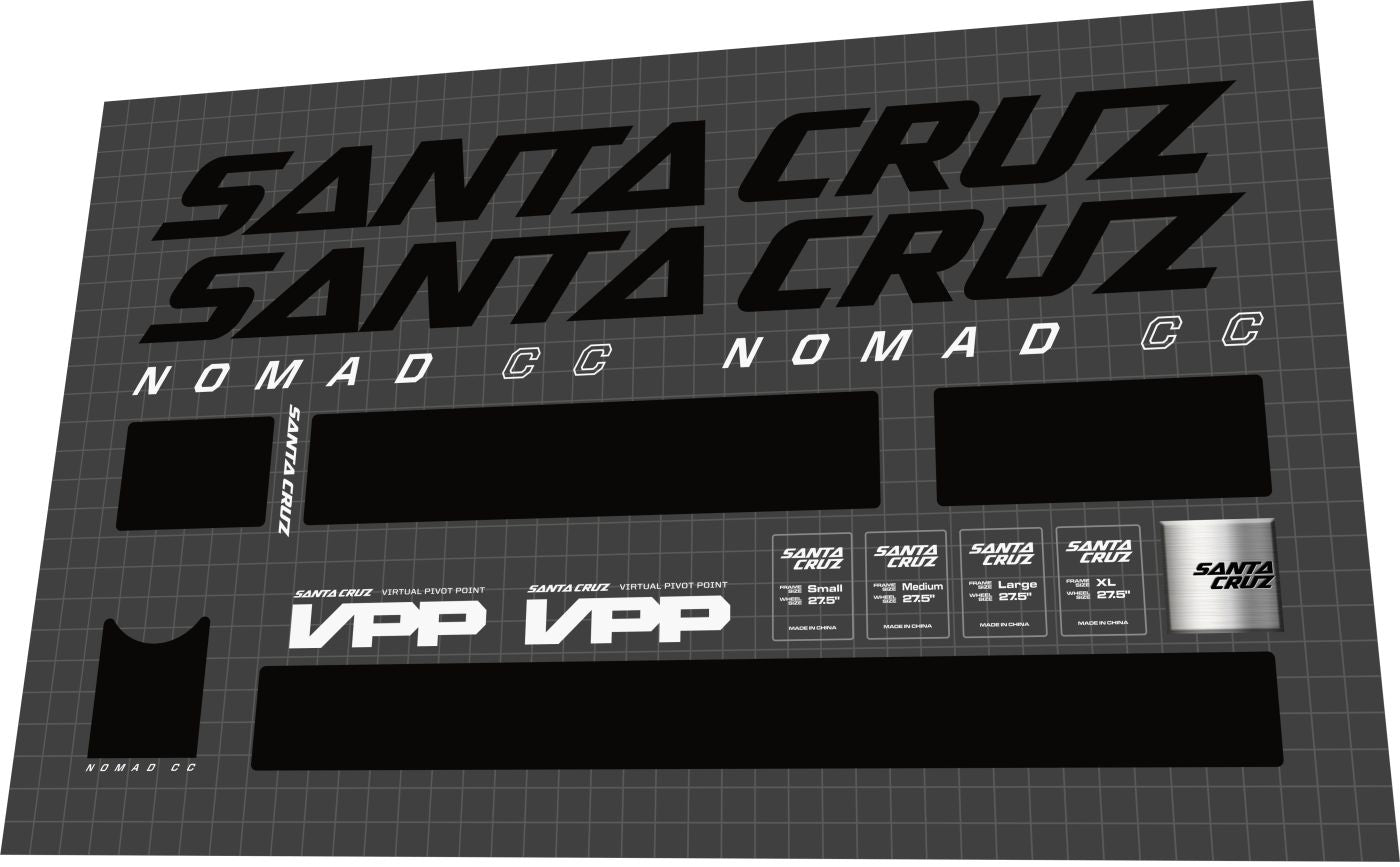 SANTA CRUZ Nomad 4 2017 2020 Frame Decal Set