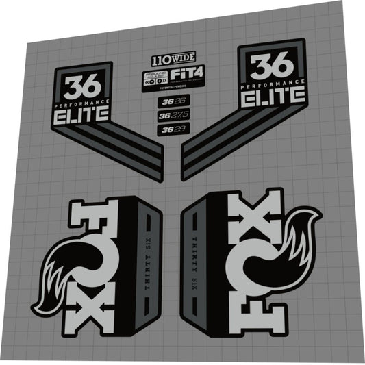 FOX Performance Elite (2017) 36 Fork Decal Set - Bike Decal Replace