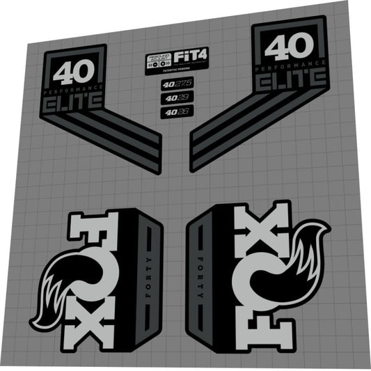 FOX Performance Elite (2017) 40 Fork Decal Set - Bike Decal Replace