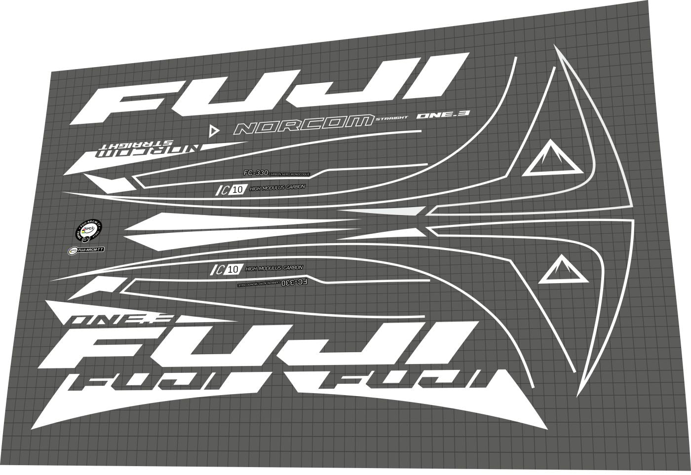 FUJI Norcom (2017) Straight Frame Decal Set - Bike Decal Replace