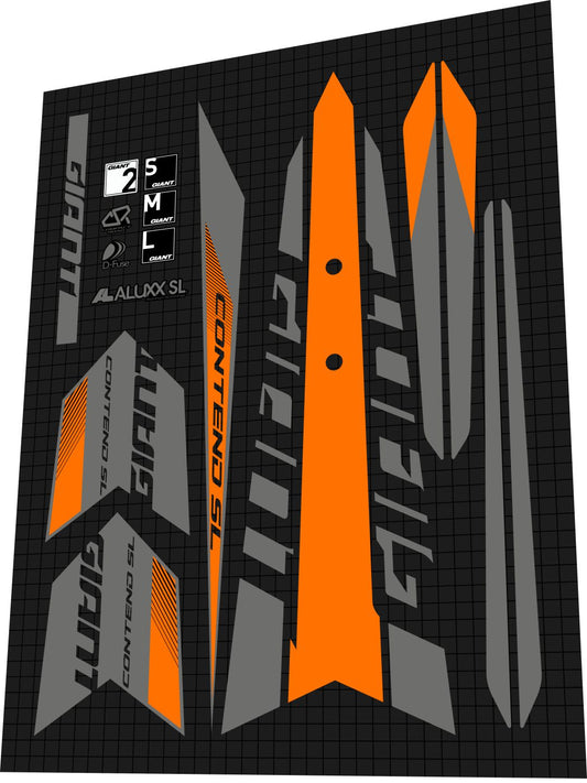 GIANT Contend (2017) SL Frame Decal Set - Bike Decal Replace