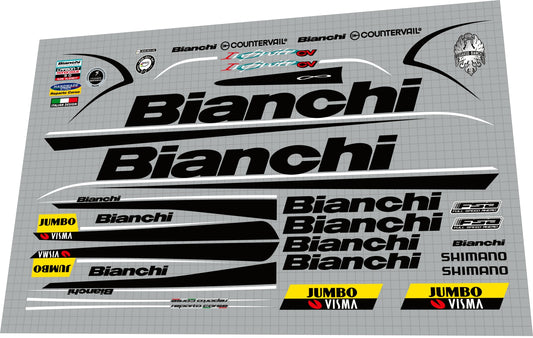 BIANCHI Infinito (2017) CV Team Jumbo Frame Decal Set - Bike Decal Replace