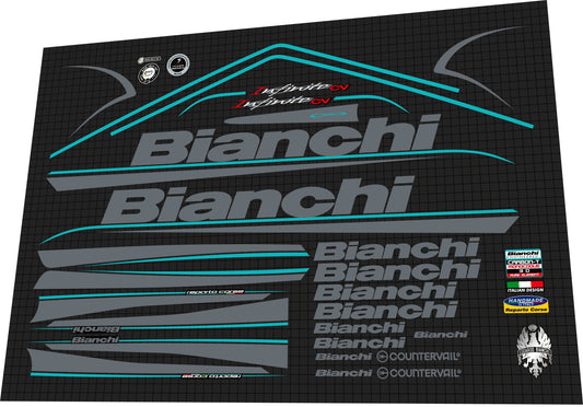 BIANCHI Infinito (2017) CV Frame Decal Set - Bike Decal Replace