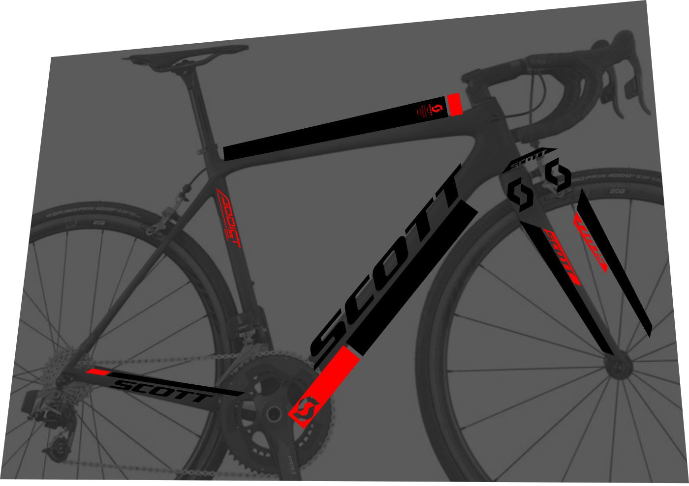 SCOTT Addict (2017) SL Frame Decal Set