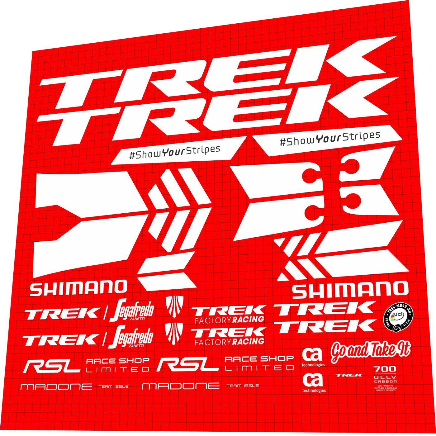 TREK Madone (2016-2017) 9 Team Issue Frame Decal Set