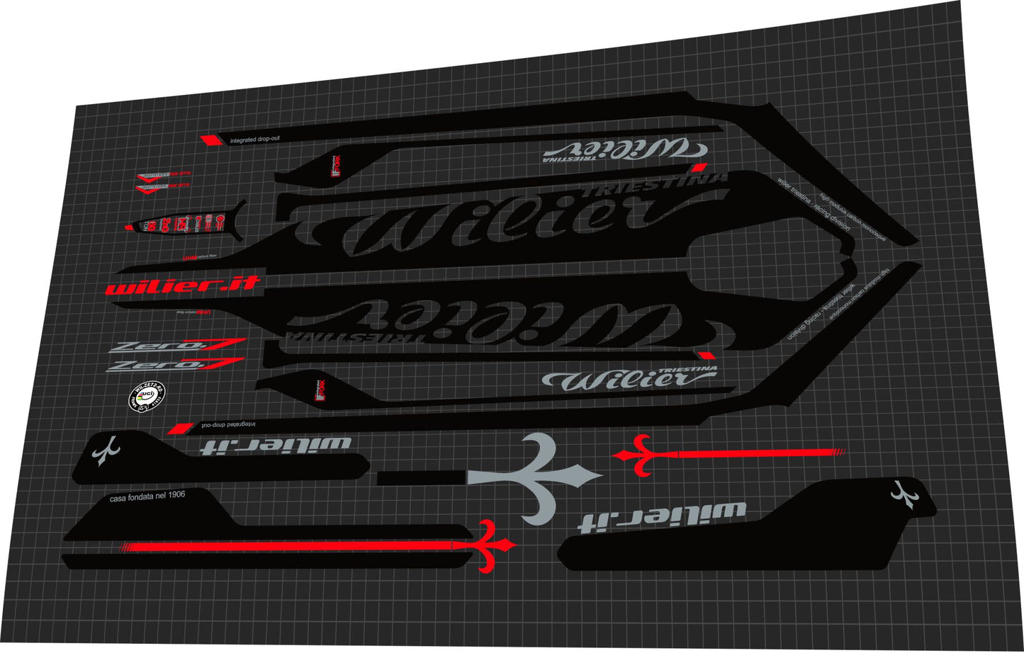 WILIER TRIESTINA Zero.7 (2015-2017) Frame Decal Set - Bike Decal Replace
