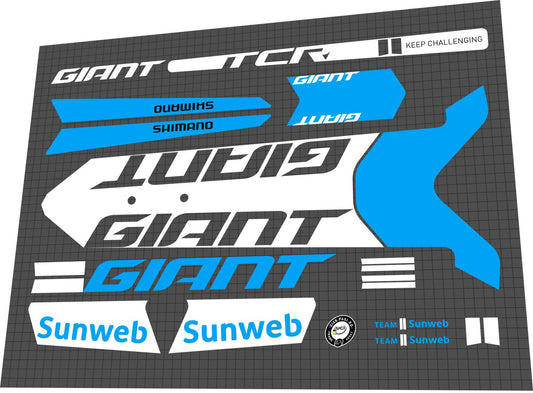 GIANT TCR (2018-2019) Advanced Pro Team Sunweb Frame Decal Set - Bike Decal Replace