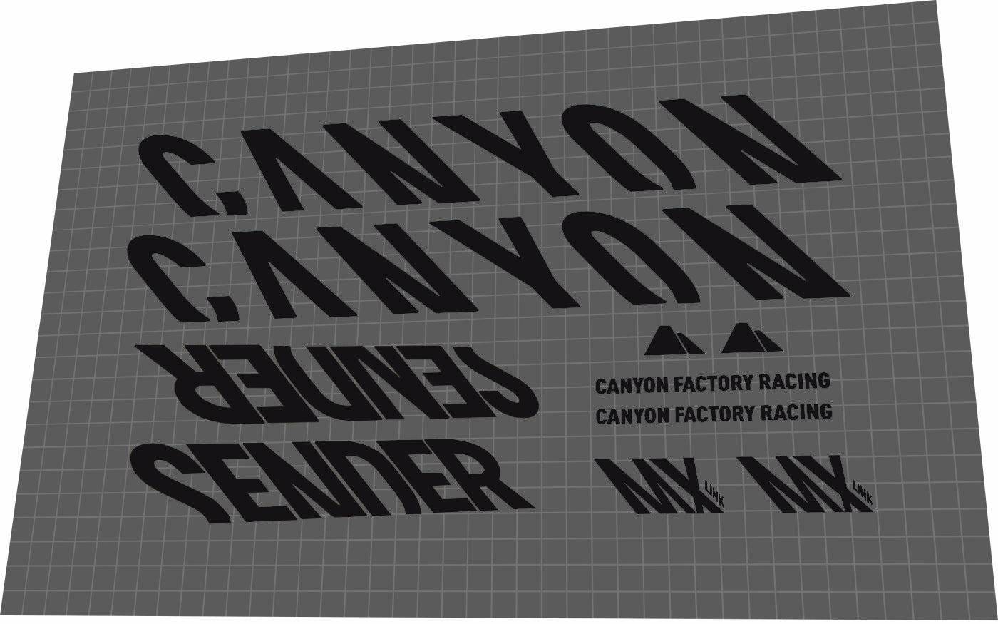 CANYON Sender (2017-2019) CF Frame Decal Set - Bike Decal Replace