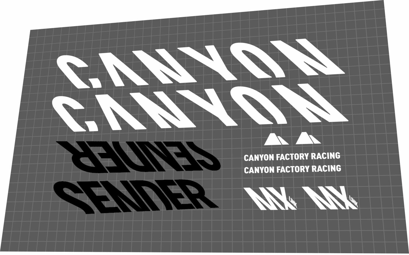 CANYON Sender (2017-2019) CF Frame Decal Set - Bike Decal Replace