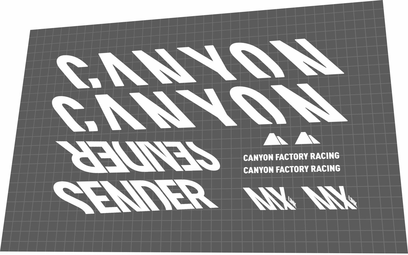 CANYON Sender (2017-2019) CF Frame Decal Set - Bike Decal Replace
