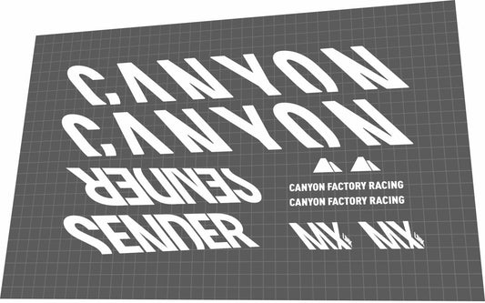 CANYON Sender (2017-2019) CF Frame Decal Set - Bike Decal Replace