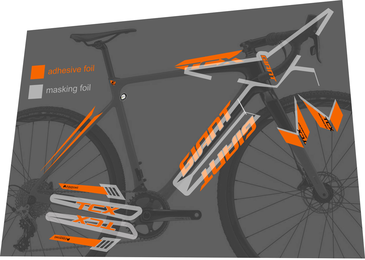 GIANT TCX (2016-2019) Advanced Frame Decal Set - Bike Decal Replace