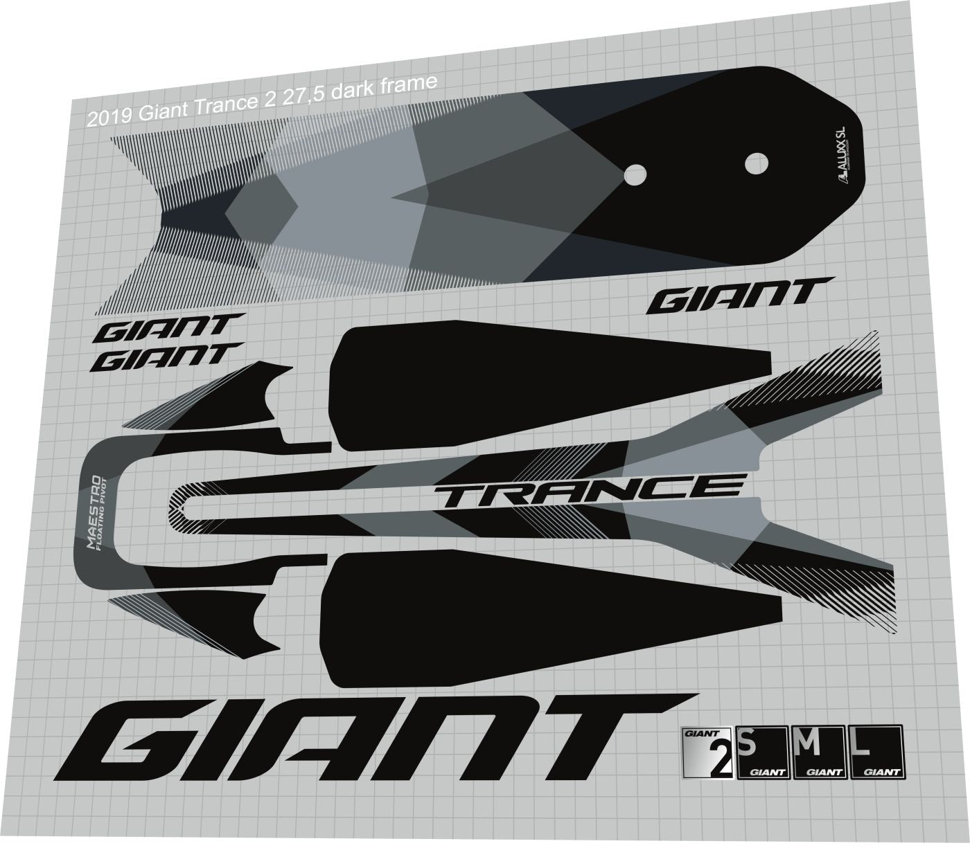 GIANT Trance (2017-2019) 27.5 Frame Decal Set