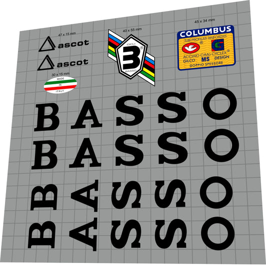 BASSO Ascot (1990) Frame Decal Set - Bike Decal Replace