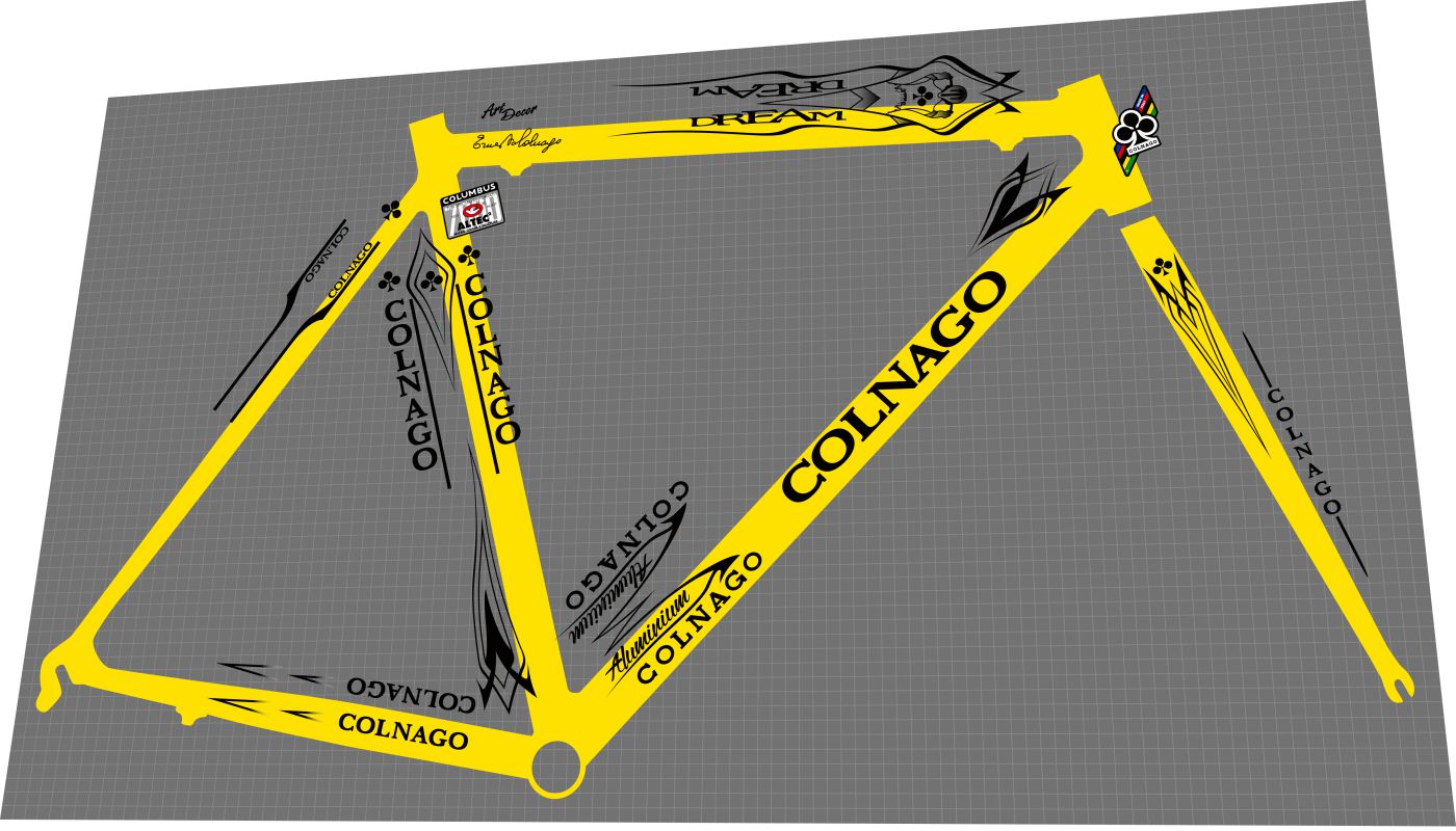 COLNAGO Dream (1998) Art Decor Frame Decal Set - Bike Decal Replace
