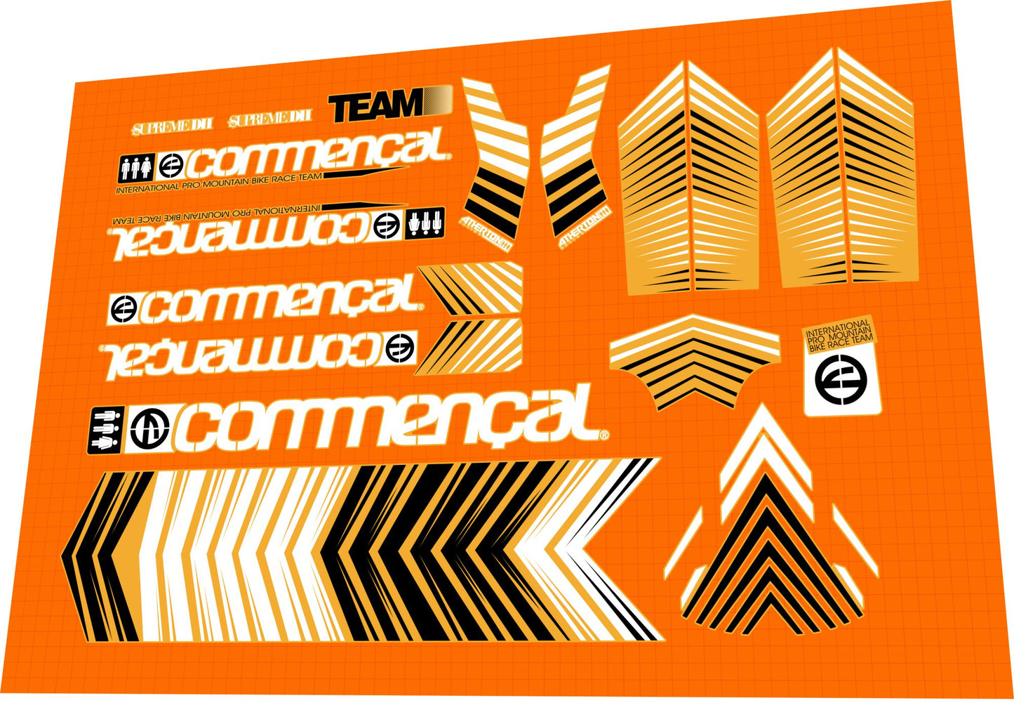 COMMENCAL Supreme (2012) DH V3 Atherton Frame Decal Set - Bike Decal Replace