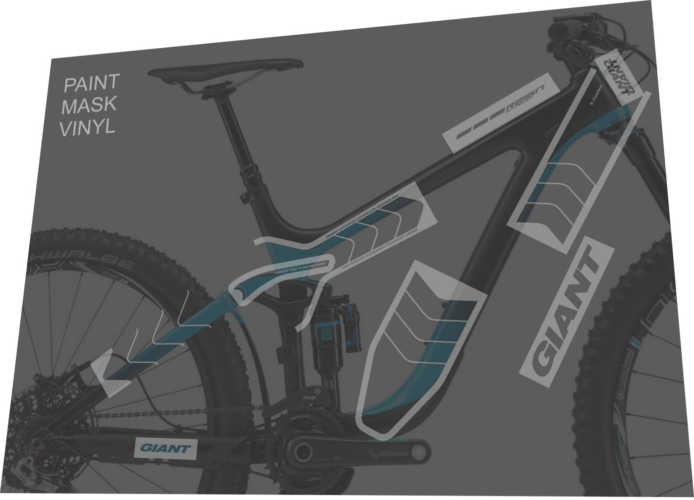 GIANT Reign (2015-2017) Advanced Frame Decal Set - Bike Decal Replace