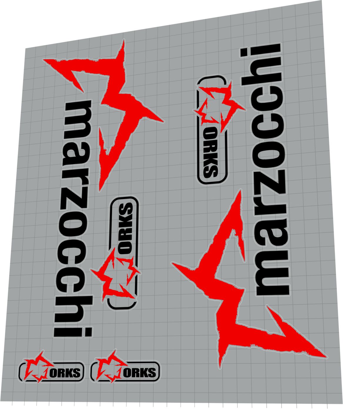 MARZOCCHI Works Fork Decal Set - Bike Decal Replace