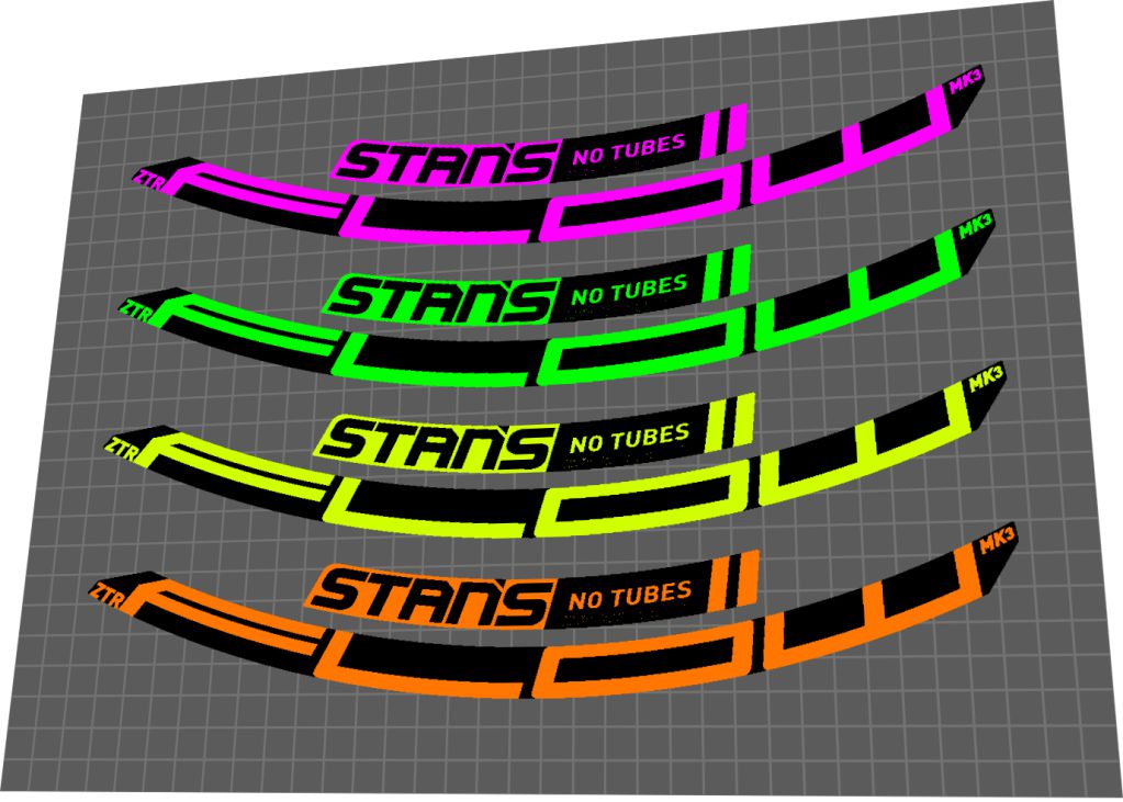 STAN'S NOTUBES ZTR Flow MK3 27.5" Rim Decal Set - Bike Decal Replace
