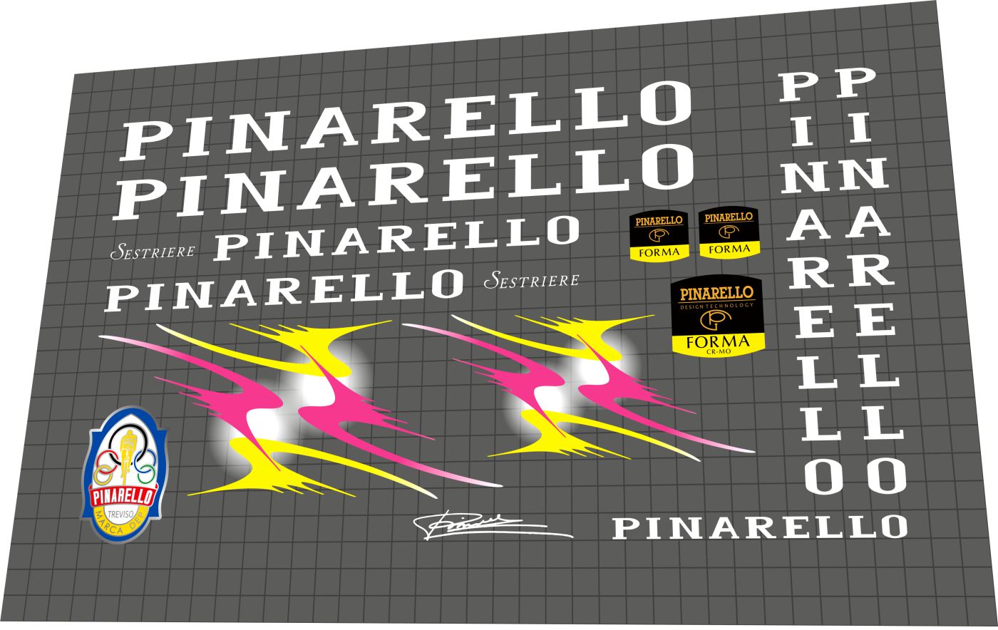 PINARELLO Sestriere (1990s) Frame Decal Set - Bike Decal Replace
