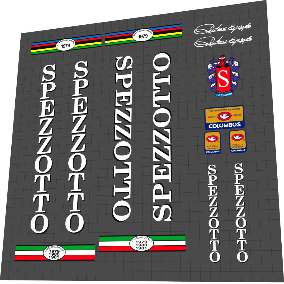 SPEZZOTTO (1980s) Frame Decal Set - Bike Decal Replace
