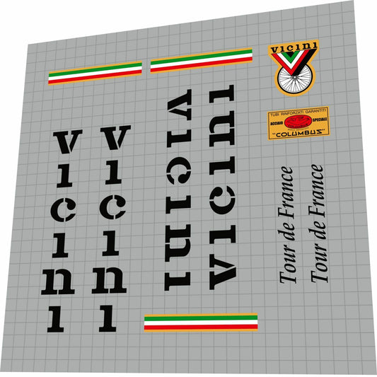 VICINI Tour de France (1970s) Frame Decal Set - Bike Decal Replace