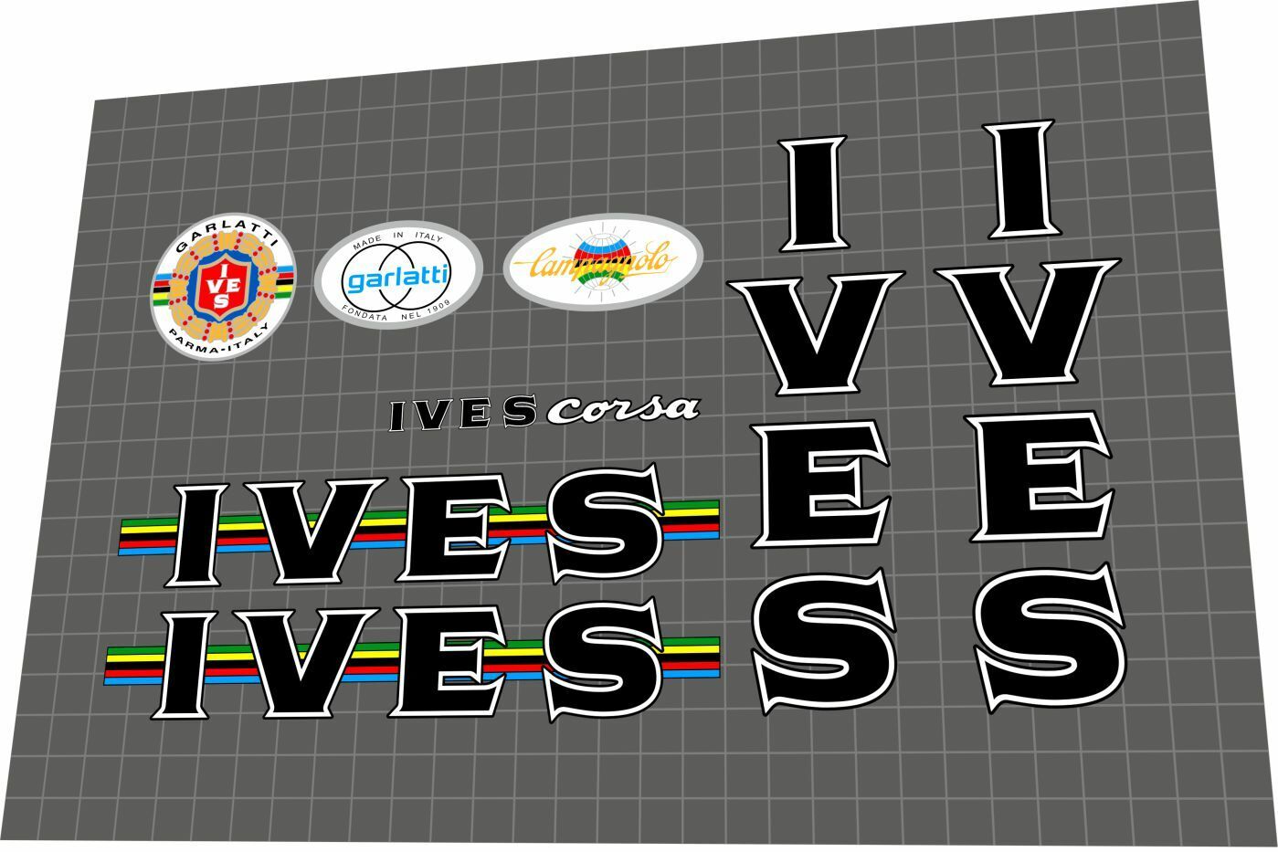 GARLATTI  Ives (1972) Corsa Frame Decal Set - Bike Decal Replace