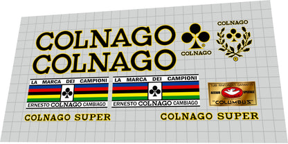 COLNAGO Super Molteni (1973) Frame Decal Set