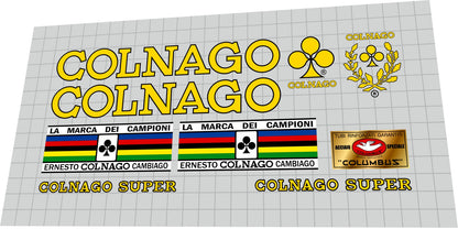 COLNAGO Super Molteni (1973) Frame Decal Set