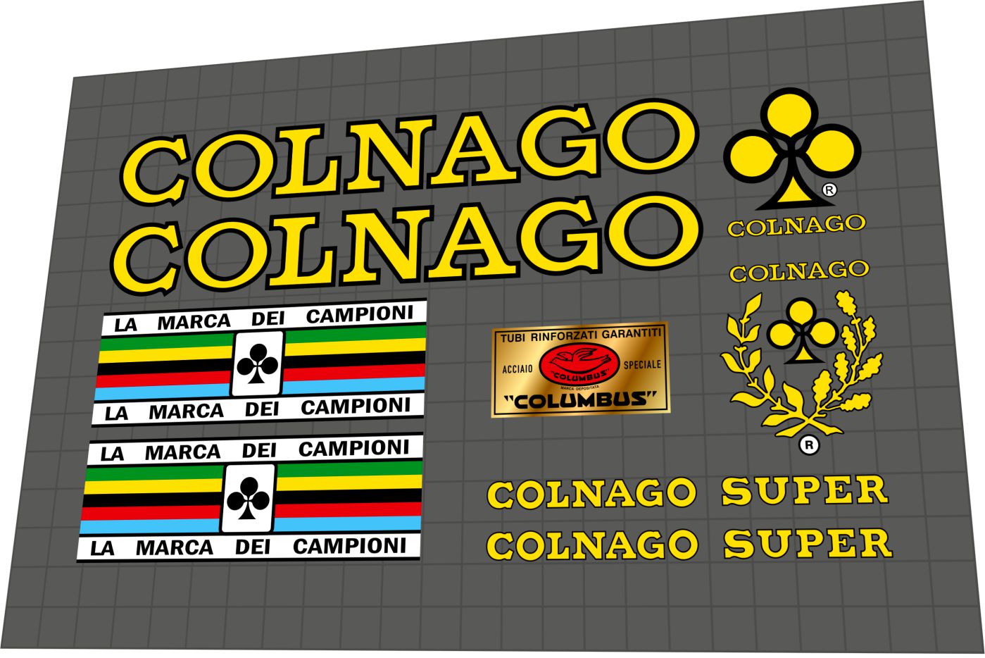 COLNAGO Super (1974) Frame Decal Set