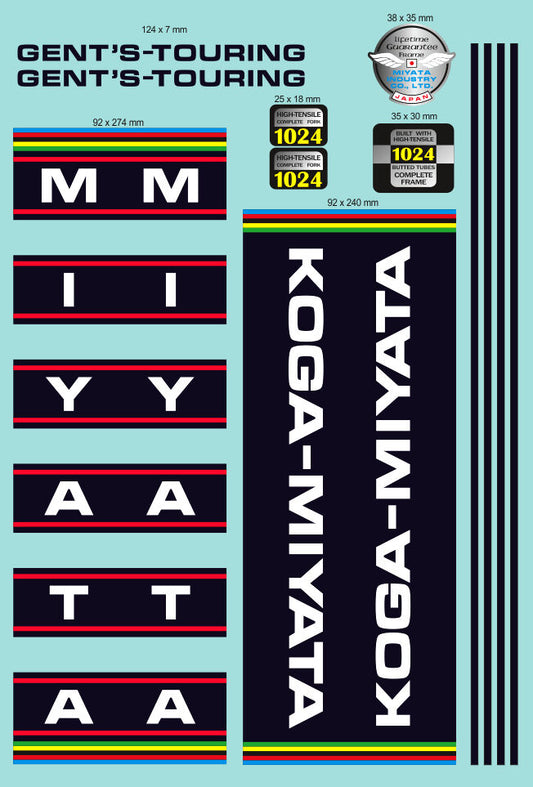 KOGA MIYATA Gents Touring (1977) Frame Decal Set