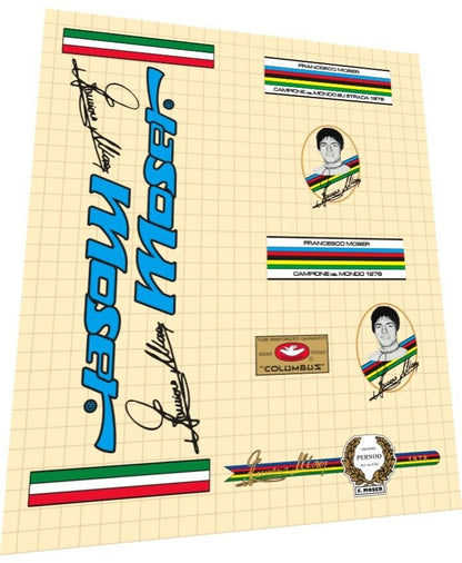 MOSER Campione Del Mondo Su Strada (1980s) Frame Decal Set - Bike Decal Replace