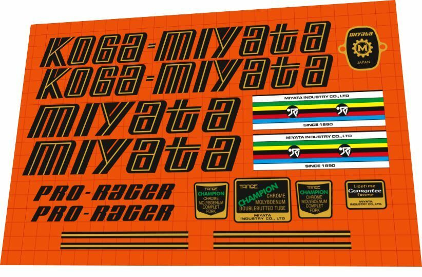 KOGA MIYATA Pro Racer (1978) Frame Decal Set - Bike Decal Replace