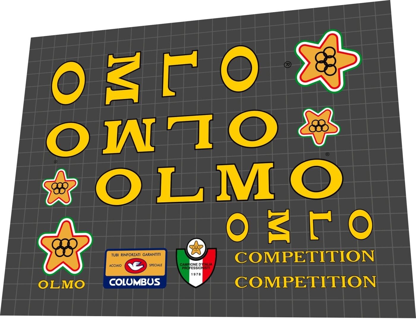 OLMO Competition 1978 Frame Decal Set Bike Decal Replace OLMO Competition 1978 Frame Decal Set Bike Decal Replace