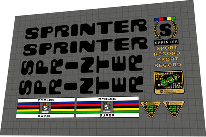 SPRINTER Sport Record (1978) Frame Decal Set - Bike Decal Replace