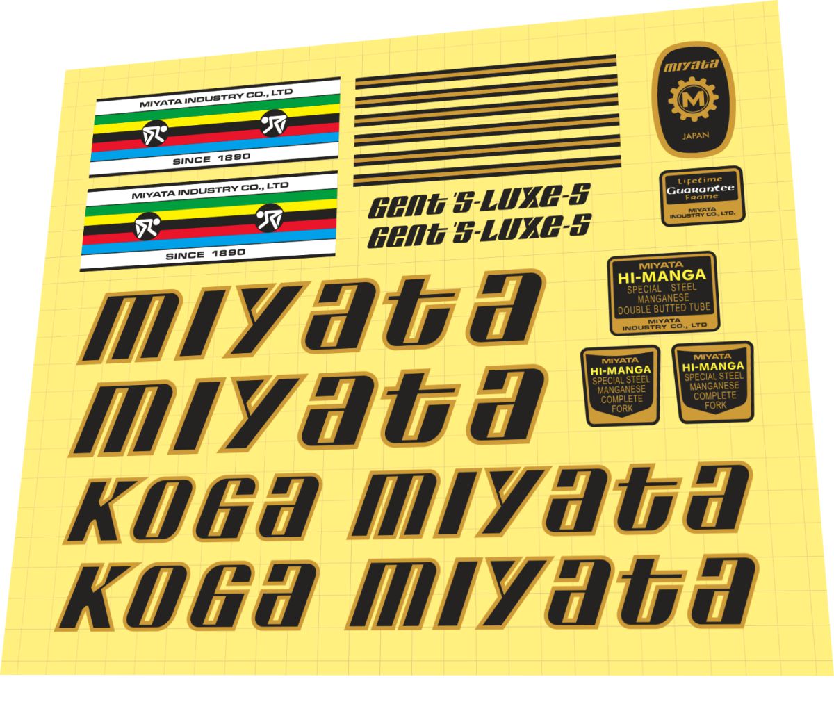 KOGA MIYATA Gents Luxe S (1979) Frame Decal Set
