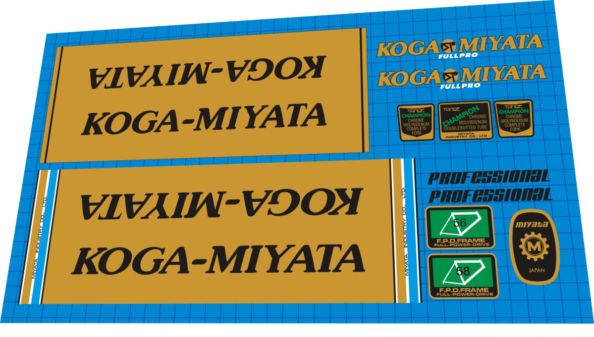 KOGA MIYATA Full Pro (1980) Frame Decal Set