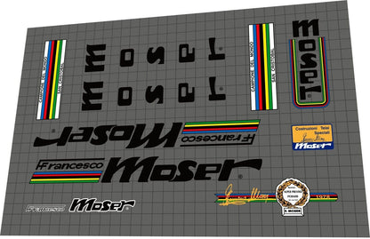 MOSER Campione Del Mondo San Cristobal (1980s) Frame Decal Set - Bike Decal Replace